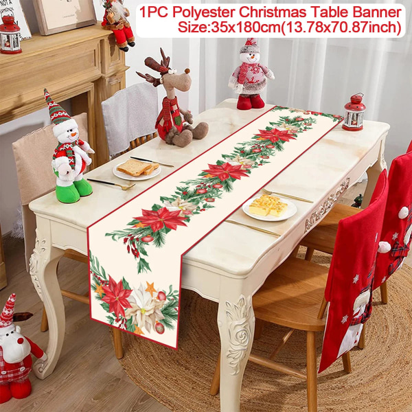 Juledug Bordløber Glædelig Jul Dekoration til Hjemmet Julefrokostindretning 2023 Navidad Notal Noel Ornament Godt Nytår 2024 32