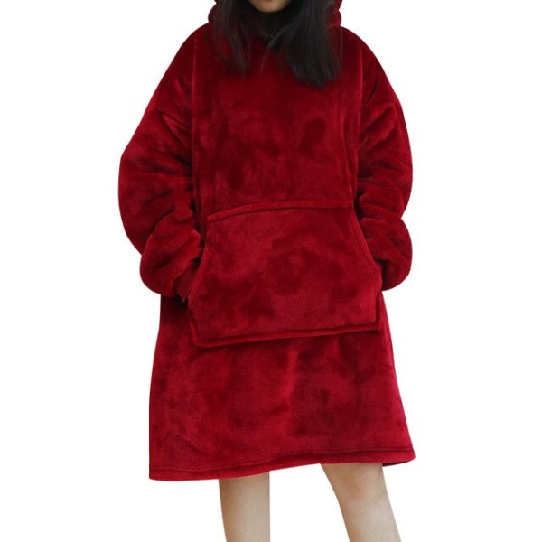 Oversized Hættetrøjer Sweatshirts Kvinder Tæppe med Ærmer Vinter Hætte Fleece Sweatshirts Kæmpe TV Tæppe Damska Sudadera Mujer Pink One Size For All