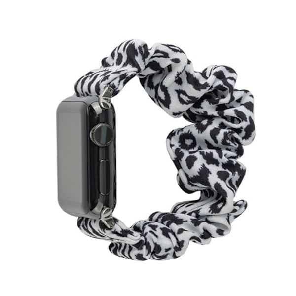 Klockarmband för Apple Watch iWatch 42/44/45mm L stor storlek med förpackning vit och grå leopardtryck