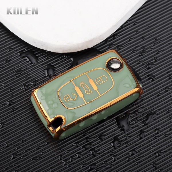 TPU Bil Fjärrkontroll Nyckel Fodral Skal För Peugeot 107 207 307 308 407 607 3008 5008 För Citroen Xsara Picasso C5 C6 C8 Nyckellös 3 Button Gray