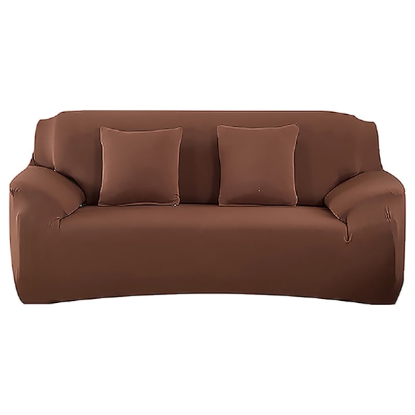 Överdrag Enfärgat Sofföverdrag för Vardagsrum Elastiskt Hörnsofföverdrag Stolsöverdrag 1/2/3/4 Sits light coffee 2-seater 145-185cm