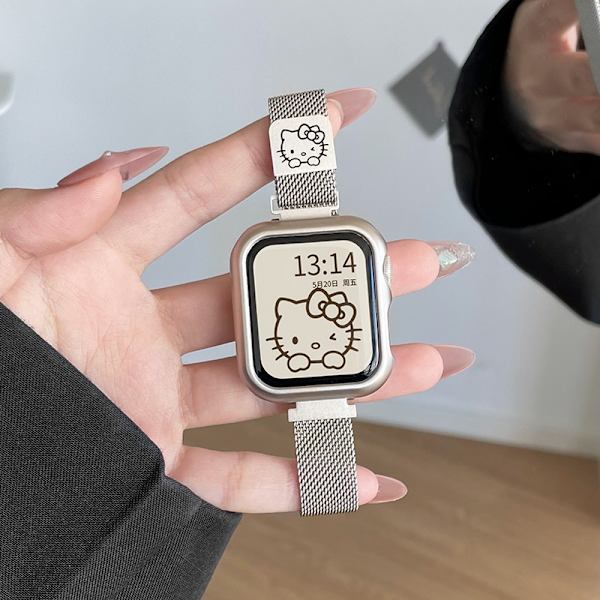 Klockarmband för Apple Watch iWatch för 1/2/3 38mm Stjärnljus Färg KT Katt + Skyddsfodral