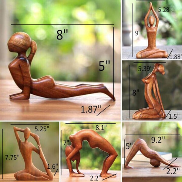 Rolig Yoga Kroppsfigur Trä Fidget Modell Snideri Nyhet Gymnastikälskare Gåva Heminredning Skulptur C