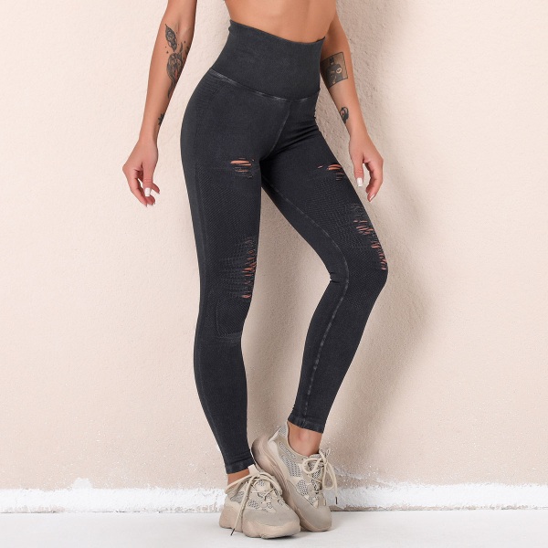 Eurooppalaiset ja amerikkalaiset kulutetut joogahousut, revityt, ontot, saumattomat, korkeavyötäröiset urheilu yhdeksänosahousut, lantiota kohottavat fitnesshousut naisille 6315 trousers-navy blue S
