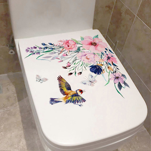 1 Set Koristeellinen WC-tarra Helppo käyttää PVC Itseliimautuva Herkkä Kukka Kannettava Seinä Jääkaappitarra Päivittäiseen käyttöön 30 X 30cm 30 X 30cm