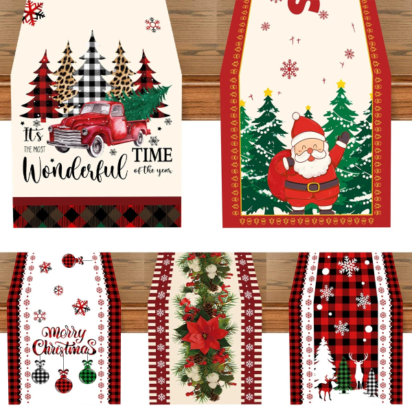 Julbordslöpare God Jul Dekorationer 2023 För Hem Duk Navidad Noel Kerst Julklappar Nyår 2024 Natal polyester 1 as picture