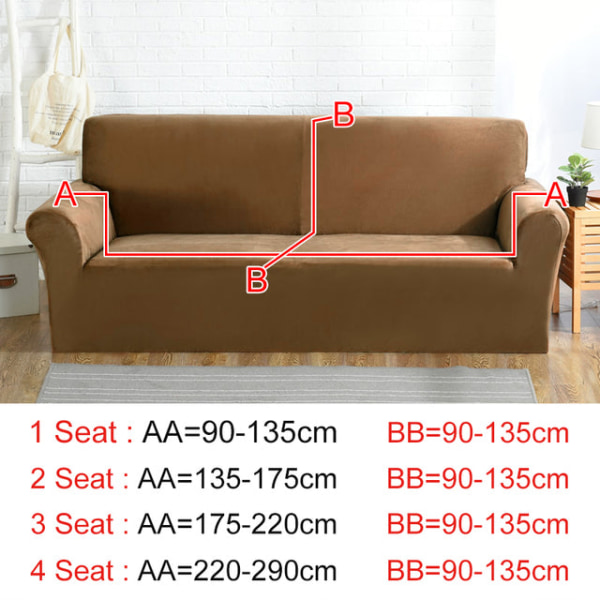Sammet Plysch L-formad Sofföverdrag för Vardagsrum Elastiskt Möbel Sofföverdrag Schäslong Hörnsofföverdrag Stretch Beige Part A-A 90-135cm