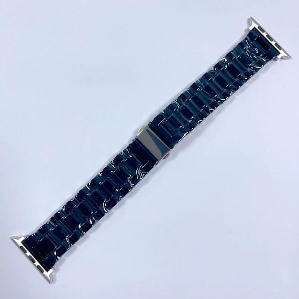 Klockarmband för Apple Watch iWatch 38/40/41 Silver Connector Svart