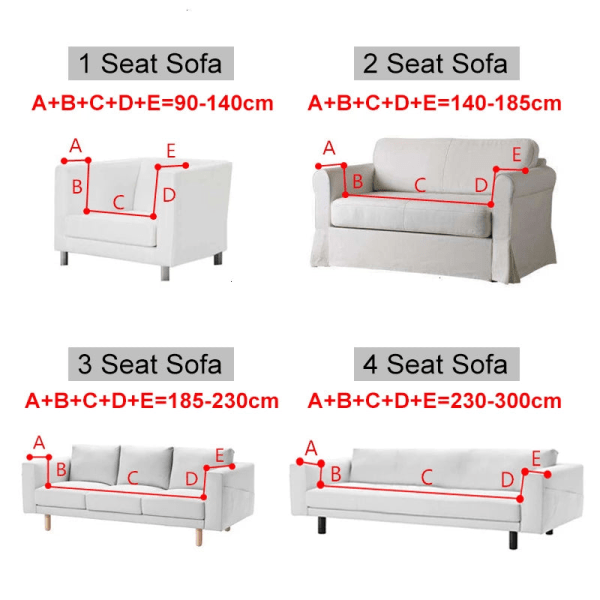 Stretch cover För L-form Soffa Hörnsoffa Elastiskt cover för sofföverdrag för vardagsrum 1/2/3/4-sits Nordic WWT40 1seat 90-140cm