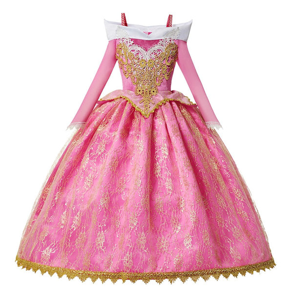 Prinsessa Ruusunen tyttöjen prinsessamekko lasten naamiaisasu cosplay Aurora ylellinen puku Halloween karnevaali verkkokangasvaatteet 7-8T (Tag 140) Aurora Set 6