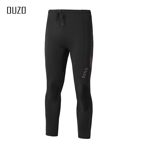 Badedrakt Ouzo Herre Delt Dykkerdrakt Kuldebestandig Varm Topp Bukser Snorkling Surfing Vinterbadeklær Black top BSM3005-B 3XL