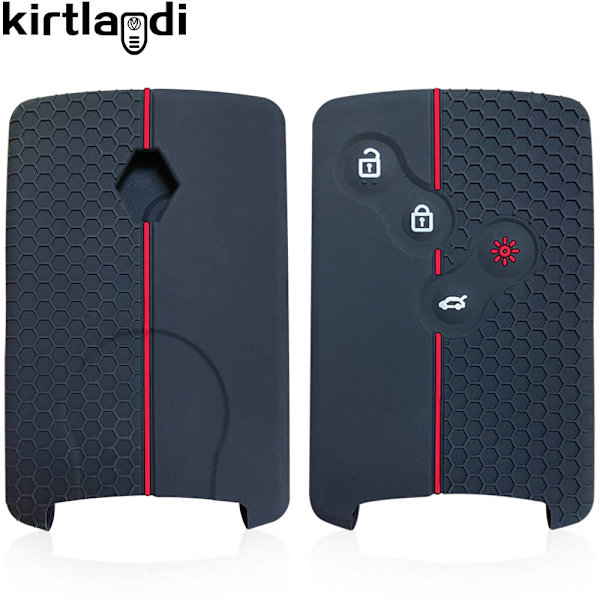 4 Knappar Silikon Bilnyckelfodral Skydd För Renault Duster Captur Clio Logan Megane 1 2 3 Koleos Scenic Nema Fluence Zoe Tillbehör 1PC black(redline)