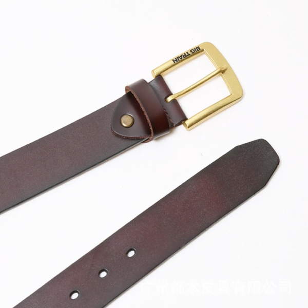 Herremerke Skinn Pinnespenne Skinnbelte Ren Malingsoverflate Jeansbelte Black 100-135cm