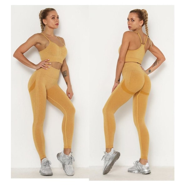Yoga Sæt Fitness Tøj Sexet Sportstøj Til Kvinder Black 3Pcs set L