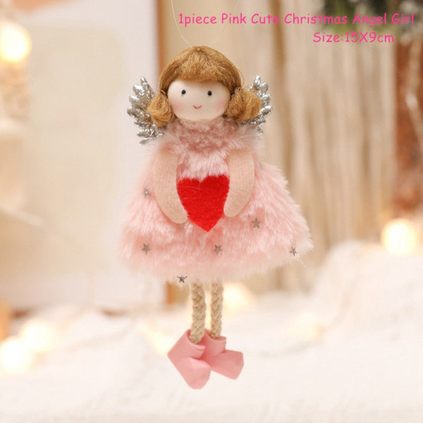 2023 Julgran Hänge Ornament 2023 Nyårspresenter Jul Ängel Dockor Juldekoration för Hemmet Natal Noel Deco 621-Pink Cute Girl