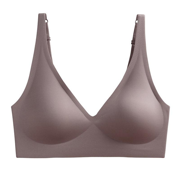 Japansk SUJI Osynlig-knapp Svart-teknologi BH Spårlösa Underkläder Damer Ingen Stålring Liten Byst Samlad Justering Beige XL(85ABC)