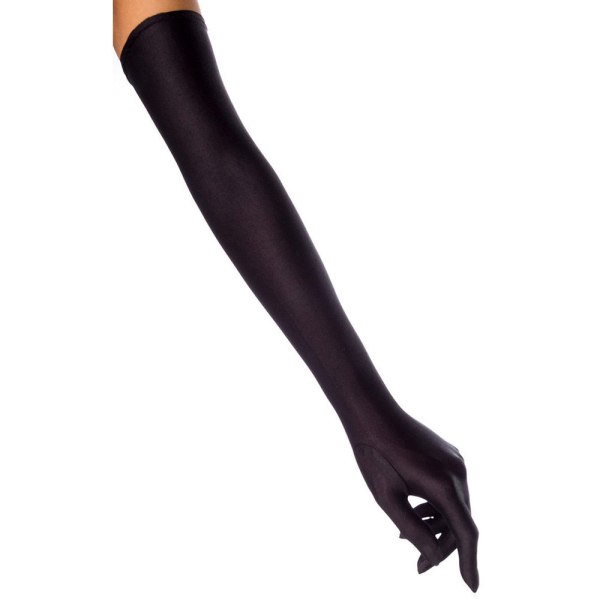 Klassiske Svarte Hvite Røde Grå Hudfargede Opera/Albue/Håndledd Stretch Sateng Finger Lange Hansker Dame Flapper Hansker Matchende Kostyme Red One Size