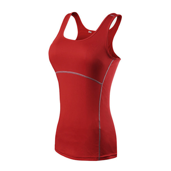 Yoga Trøje Løbe Hurtigtørrende Vest Høj elasticitet Tætsiddende Kvinder red. XL