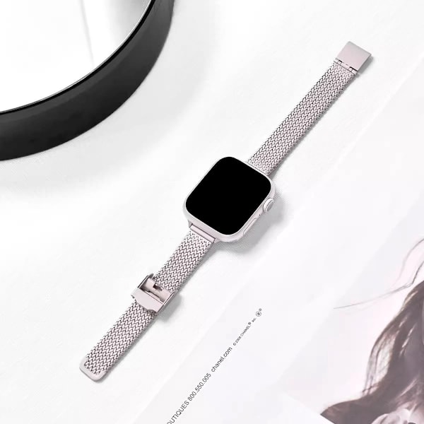 Klockarmband för Apple Watch iWatch 1-9 SE 38-40-41mm Starlight Snap