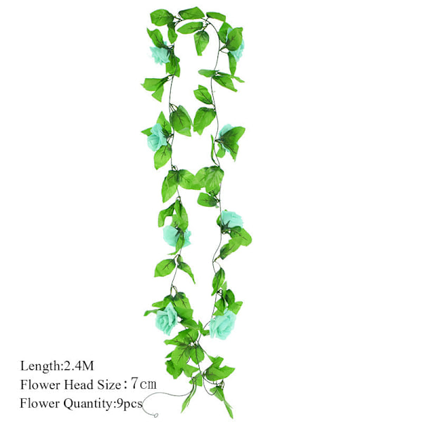 2,3 m Blomsterguirlande Kunstig Blomstersnor med Blade Silke Sakura Kirsebærblomst Efeu Ranke til Hjemmehave Bryllupsbue Dekoration F13 light vine