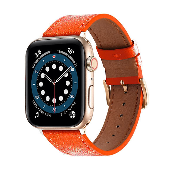 Kellon ranneke Apple Watch iWatchille, vuoristosolki + hopeinen perinteinen liitin 38/40/41mm oranssi