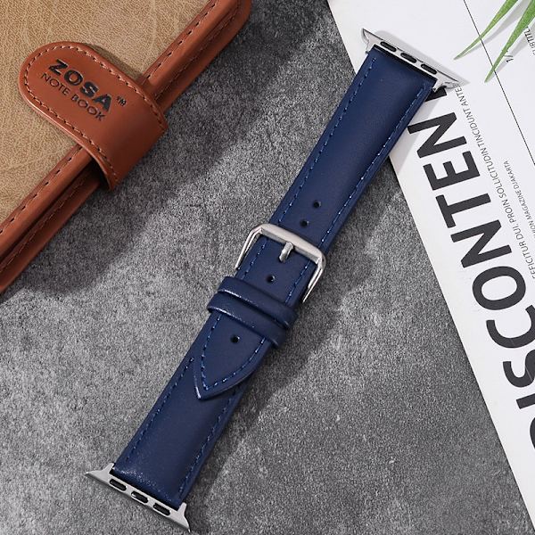 Klockarmband för Apple Watch iWatch S10 exclusive 42mm Royalblå med nålmönster PG-switch fjäderstift