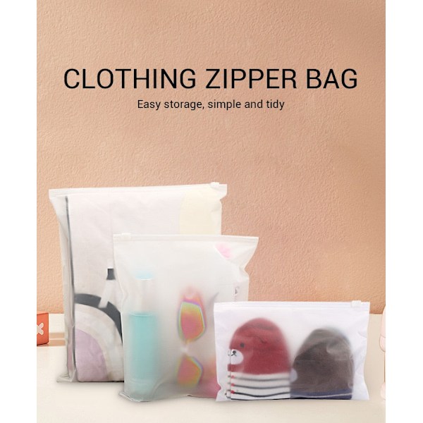 10 st 0,18 mm Daisy Matta/Frostade Plastförpackningspåsar med Dragkedja, T-shirt Badkläder Zip Lock Klädpåsar 30X40CM Elephant