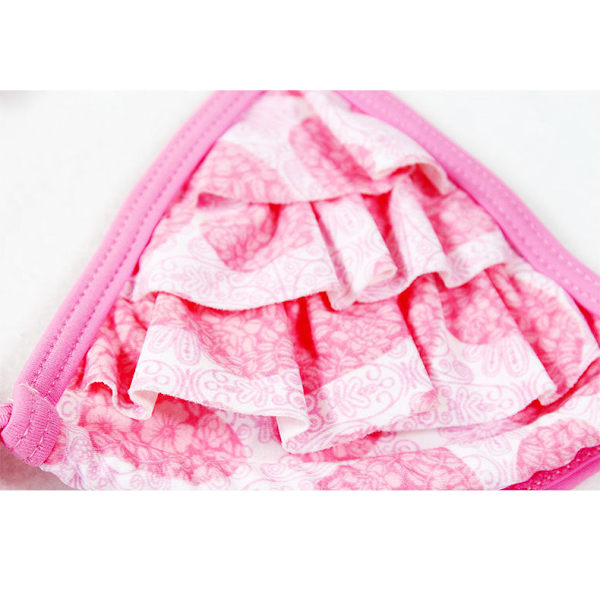 Baddräkt Barn Bikini Flickor Delad Triangel Barn Badkläder Pink 8 Year128CM