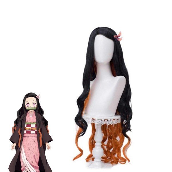 Kids Anime Demon Slayer Kimetsu No Yaiba Cosplay kostym Kimonor Kamado Tanjirou Kamado Nezuko Barn Halloween kostym Peruk kostym style2 Kids 110cm