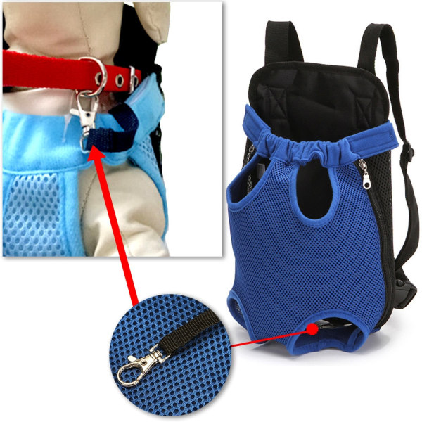 Mesh Hundetransporttaske Udendørs Rejserygsæk Åndbar Bærbar Hundetransportkasse til hunde Katte 1 L 38x23CM