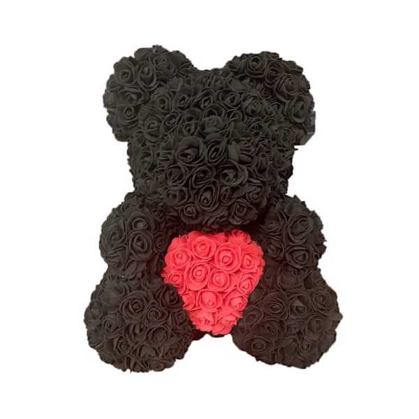 40cm Rosbjörn Hjärta Konstgjord Blomma Ros Nallebjörn För Kvinnor Alla Hjärtans Dag Bröllop Födelsedag Julklapp Black red H 40CM