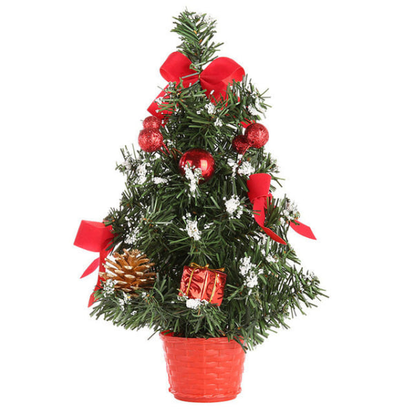 Julepynt Mini Kunstig Tre Mini Ornament Familie Julegave 30cm red