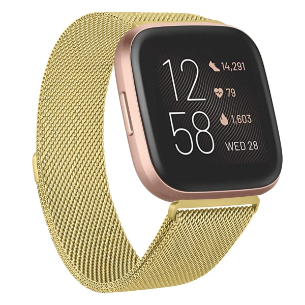 Metallrem för Fitbit Versa 2 Lite Sense Band Armband för Fitbit Versa 3 Handled Milanese Ersättningsarmband Klockarmband Gold for Versa 2