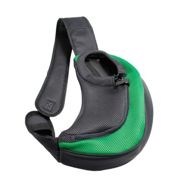 Bekväm Husdjursbärväska Hundar Katter Valpar Utomhusväskor Mesh Oxford Enkel Axelväska Sling Front Mesh Rese Tote Axelväska Green S