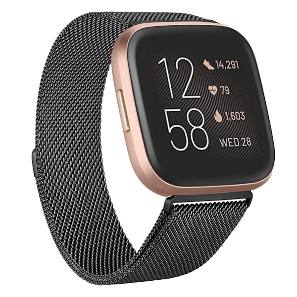 Metallreim for Fitbit Versa 2 Lite Sense-bånd Armbånd for Fitbit Versa 3 Håndledd Milanese Erstatningsarmbånd Klokkereim gun-col for Versa 2