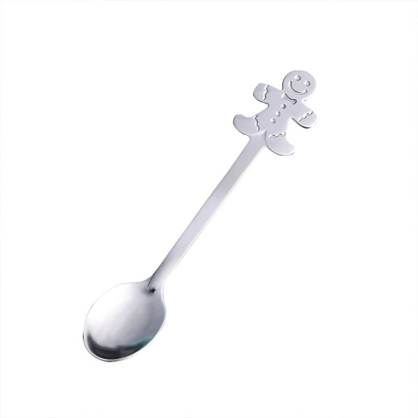 Pieni lusikka Lumimieslusikka Pohjoismainen tyyli Astiasto Lahjalusikka Lahjapakkaus Joululahjapakkaus Christmas spoon-Mr. gingerbread