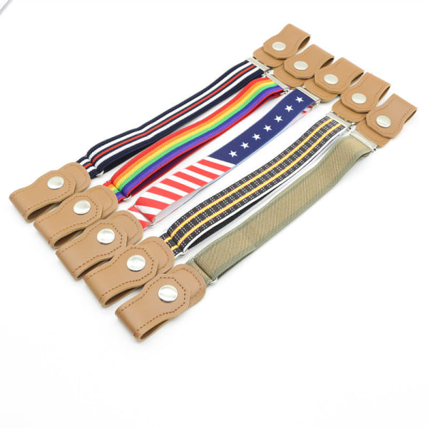 Lasten Vyö Vauvan Joustovyö Pojille ja Tytöille Joustavat Housuvyöt Lasten Housujen Putoamisen Estävä Vyö Nepparilla Dark blue, white and red stripes
