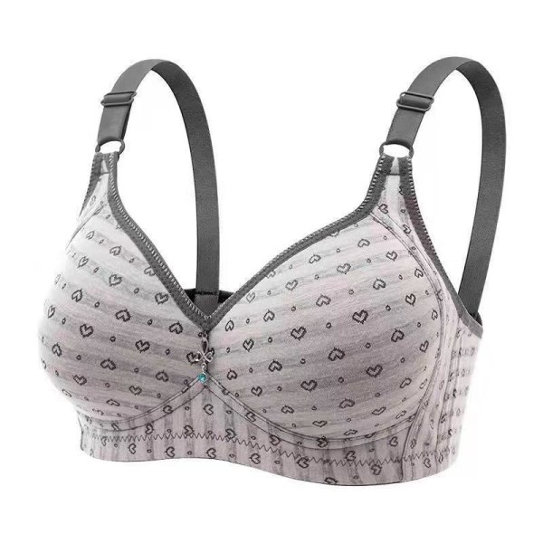 Push Up BH'er til Kvinder Trykt Justerbar BH Dame Undertøj Plus Størrelse Gray 38/85C