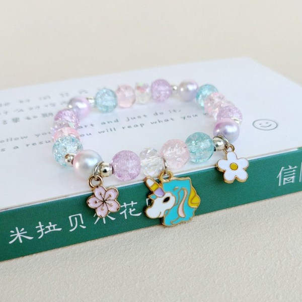 Söpö sarjakuva My Melody lasten helmikoristeinen kristalli naispuolinen pari opiskelijatyttöystävien lahja väri rannekoru asusteet 07 little pink rabbit