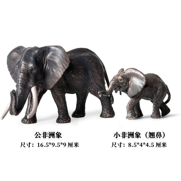 Vilde Dyremodel Legetøj Dekoration Solid Tiger Løve Flodhest Næsehorn Elefant Panda Ko Sæt Børnelegetøj Big Wild Animals (6 sets)