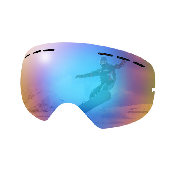 Dobbeltlags Anti-dug Skibriller Udendørs Sport Cykelbriller Belagt Linse SE BLUE 17cm