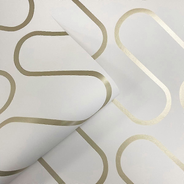 Linear Curve Tapet Hvit/Gull White/Gold