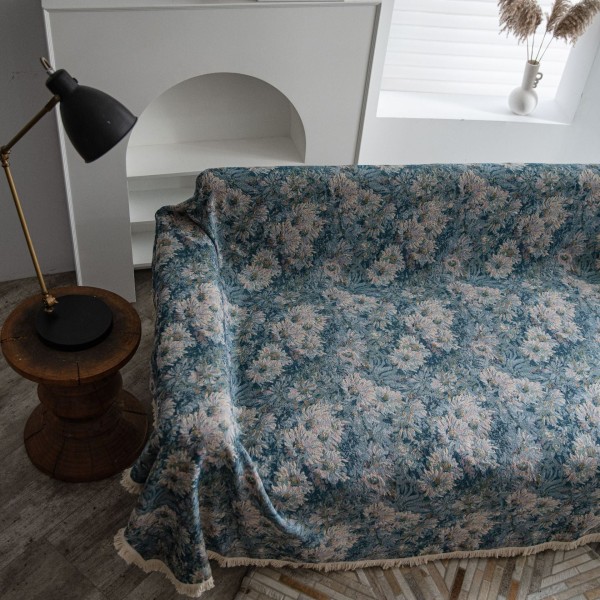 Amerikansk Country Soffhandduk Tjock Jacquard Vintage Handduksöverdrag Tyg Utomhus Vild Servett Jacquard sunflower white beard 180*230