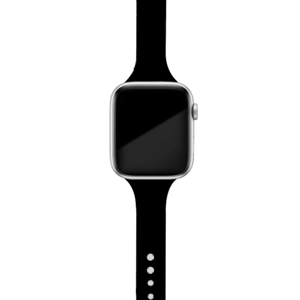 Ohut ranneke Apple Watch -rannekkeeseen 40mm 44mm 38mm 42mm Silikoninen ranneke rannekoru watchband correa iWatch 6 se 5 4 3 7 45mm 41mm black 34 38mm 40mm 41mm