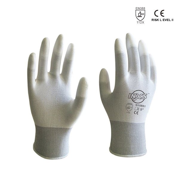 12 Par CE-certifierade Svarta Polyester PU Arbets- och Säkerhetshandskar Mekanikerhandskar Trädgårdshandskar Arbetshandskar EN388 N10559 XL