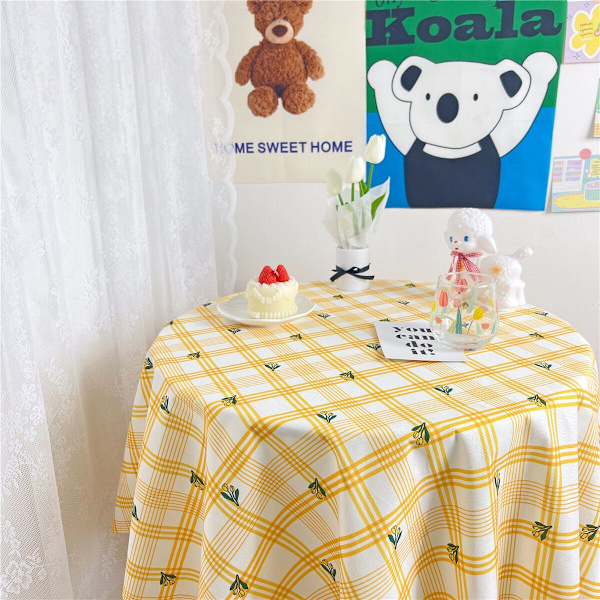 Bordsduk med blommönster i koreansk stil, kaffebordsduk, matbordsöverdrag, matbordsduk, tebordsduk, picknickduk C 80X120CM