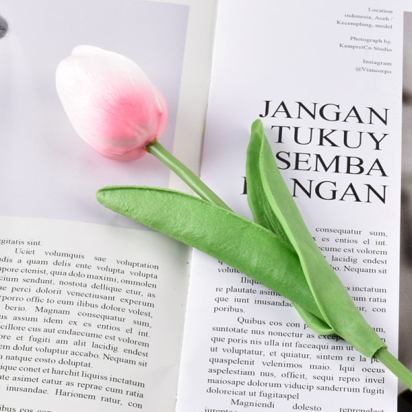10 kpl Tulppaani Keinotekoinen Kukka Valkoinen PU Aito Kosketus Kodin Sisustukseen Tekotulppaanit Lateksikukat Kimppu Häät Puutarhakoriste Pink 10 pcs