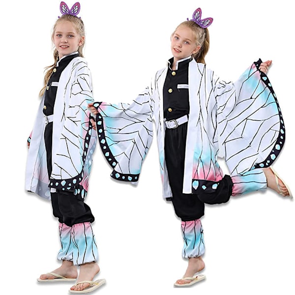 Lasten Anime Demon Slayer Kimetsu No Yaiba Cosplay Puku Kimono Kamado Tanjirou Kamado Nezuko Lapsen Halloween Puku Peruukki Puku style4 wig
