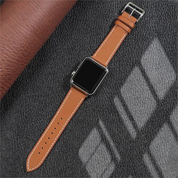 Läderarmband för Apple Watch band 44mm 40mm 38mm 42mm iWatch Single tour armband Apple Watch 5 4 3 se 6 26 stip khaki 42mm or 44mm