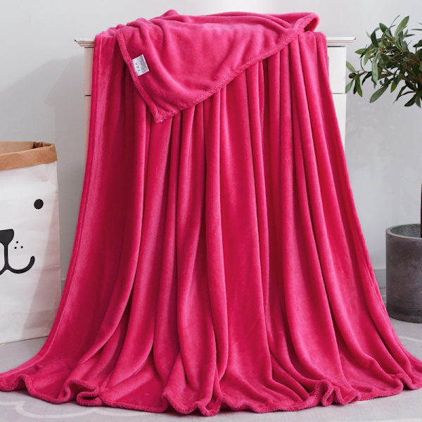 Ensfarvet Tæppe Koral Fleece Tæppe Gave Aircondition Tæppe Flanel Tæppe Yoga Overtrækstæppe Brick Red 70 * 100cm bare blanket
